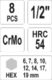 Sada hlavic 8dílná 1/2" inbus (imbus) H6-H19 CrMo YATO YT-1066  (9801066)