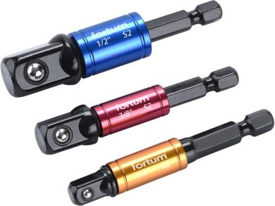 FORTUM 4742203 Sada adaptérů pro 1/4"-3/8"-1/2" 6HR stopkou  (4742203)