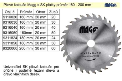 MAGG 9116020 Pilový kotouč HOBBY SK 160x2,2x20 20z  (7768857)