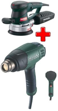 METABO 600129165 Set nářadí excentrická bruska SXE 450 + opalovačka H 16-500  (7871132)