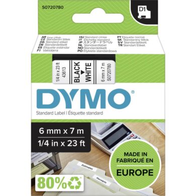 DYMO S0720780 Páska termo D1 pro štítkovač č/b 6mm 7m  (9720780)