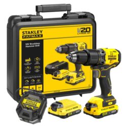 STANLEY SFMCD715D2K-QW Aku vrtačka příklepová 20V 2x2,0Ah SFM - Aku vrtaka s pklepem a bezuhlkovm motorem, toiv moment a 60 Nm. poet pklep 32 300/min. 2x akumultor o kapacit 2,0Ah, nabjeka v kufru. STANLEY