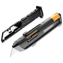 TOUGHBUILT TBH4S40IK2 Nůž na izolační materiály s pouzdrem L31,2cm - Uniktn automatick n s vmnnm zsobnkem. Je vybaven patentovanm mechanismem, dky ktermu vymnte epel jedinm stisknutm tlatka za novou. Robustn protiskluzov gumov rukoje. TOUGHBUILT